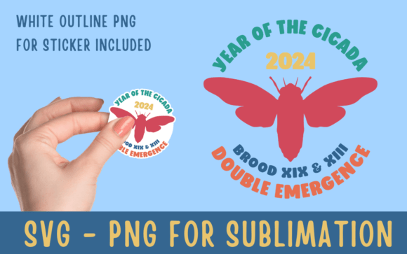 Cicada Double Emergence 2024 Trendy SVG