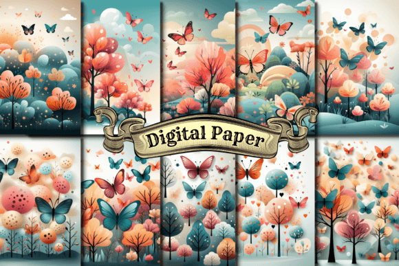 Floral and Butterfly Digital Paper: A Versatile Design Resource for Creators