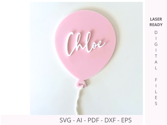 Kids Baby Name Balloon Shape Cut Files