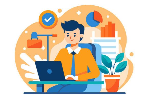 Understanding the Icon of Man Working in Office Vector for Your Design Projects
